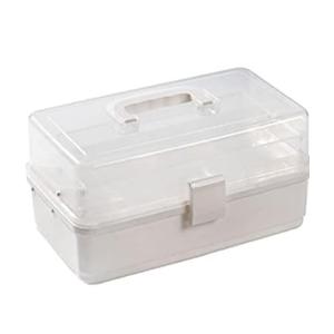 Portable Storage Box First Aid Box Household Medicine Cabinet Organiser for Home & Outdoor Multi-Layer Home Medicine Container (White