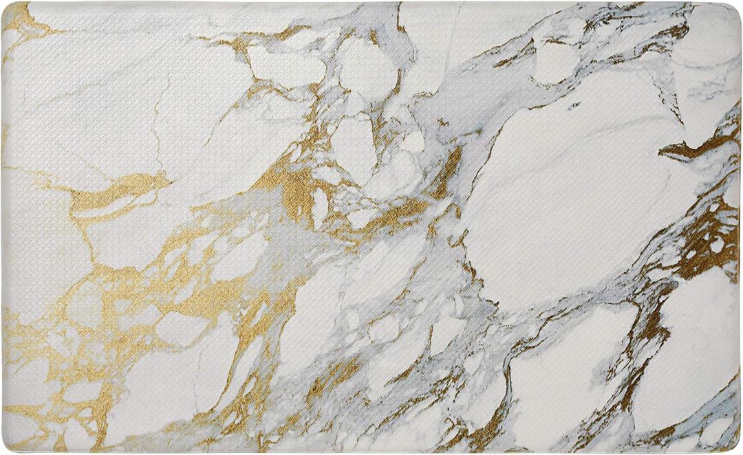 SoHome Cozy Living Anti Fatigue Mat Kitchen Mat Non Slip Stain Resistant Easy Clean 1/2 Inch Thick Kitchen Floor Mats, Marble Gold 20" x 36"