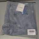 Men's Baggy Jeans Blossom Embroidery Pattern Wide Leg Y2K Jeans Mid Rise Denim Pants Streetwear (Blue, M)