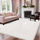 Large Shag Area Rugs 6x9 White, Plush Fuzzy Shaggy Rug for Living Room, Ultra Soft Fluffy Furry Rugs for Bedroom, Upgrade Non-Slip Indoor Thick Carpet Nursery Rugs for Kids Girls Boys Room Home Decor