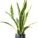 Beebel Artificial Snake Plant 22" Fake Sansevieria Potted Plants Plastic Greenery Perfect Faux Agave Plant for Home Garden Office Store Decoration