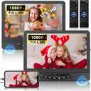12.5" Dual Portable DVD Player for Car with 1080P HDMI Input, DESOBRY Car DVD Player Dual Screen Play A Same or Two Different Movies, 5 Hours Rechargeable, Support USB, Region Free