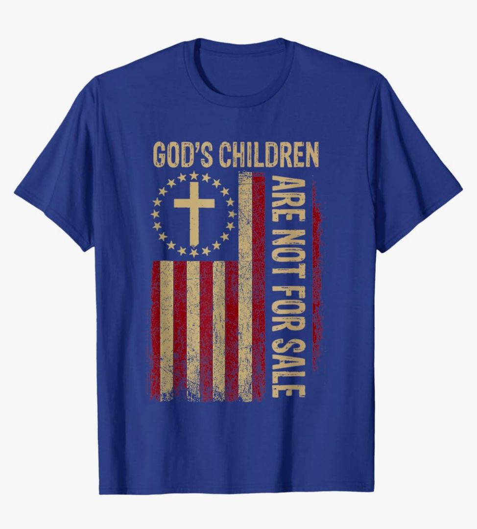 God's Children Are Not For Sale Funny Usa flag American T-Shirt xl