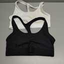 Hanes Womens Sport Compression Racerback Sports-Bra (Large, Black/White - 2 Pack)