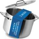 Misen 5-Ply Stainless Steel Stockpot  Large Cooking Pot for Boiling, Simmering & Stewing - Consistent, Even Heating - Durable, Dishwasher Safe  Oven-Safe to 800F, Induction Ready - 8 QT