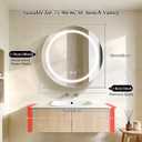 26inch Round Medicine Cabinet with Lights,Led Medicine Cabinet with Defogger,Illuminated Mirror Cabinet for Bathroom,Dimmable,Anti-Fog,3 Colors,Surface Mount only,Gold