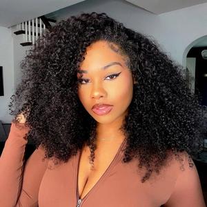 Half Wig Human Hair for Black Women Upgrade Headband Wig 200 Density Wear and Go Glueless Wigs Human Hair 24 Inch Half Wig Curly Human Hair with Drawstring Friendly for Beginner