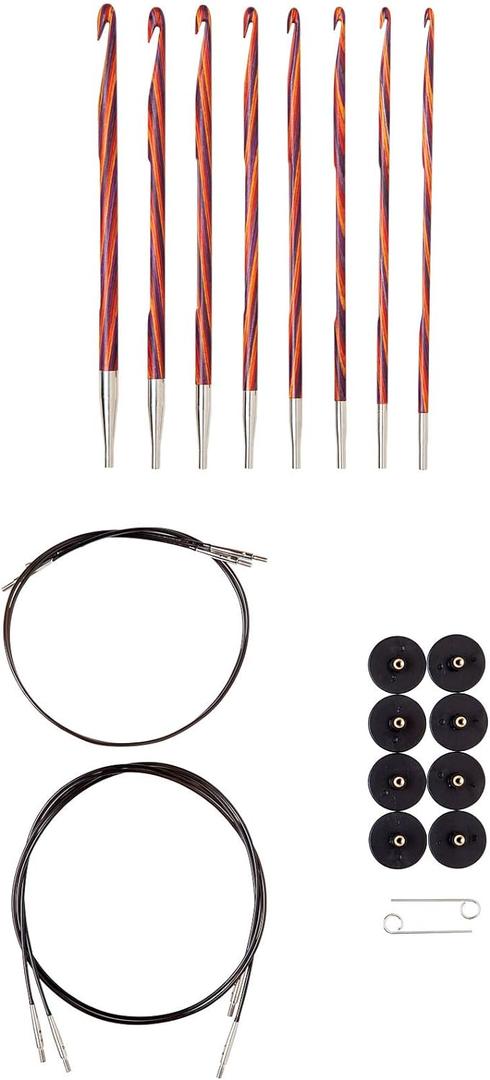 Knit Picks WeCrochet Wood Interchangeable Tunisian Crochet Hook Set - US E-K (Radiant)