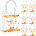 Sweetude 24 Pcs a Little Pumpkin Is on the Way Baby Shower Party Favors Bags Transparent PVC Pumpkin Gift Goodie Snacks Treat Candy Favors Bags for Fall Baby Shower Birthday Party Supplies