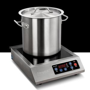 ChangBERT Portable Induction Cooktop 208-240V 3200W NSF Certified Commercial Range Countertop Burner Pro Chef Professional Hot Plate High Power 18/10 Stainless Steel Housing Schott Glass