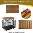 Dog Crate Topper Metal with Magnets for 36 Inch Crate - Aluminum Foldable Dog Kennel Topper Decorative Storage Pet Crate Table Walnut (Only Topper)