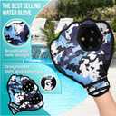 Water Baseball Ball and Gloves Set for Pool & Beach Games-for Beach Games & Swimming Pool Toys,1PC Water Bouncing Ball with 2PCS Catch Mitts,One Size Ambidextrous Design