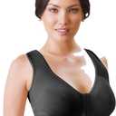 Annette Post Surgery Bra for Women  Front Closure, Strapless, and Wireless Sleep Brassiere  Full Coverage Gym & Sports Bra (X-Large-XX-Large, Black)