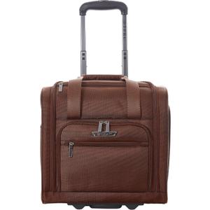 TPRC 15 Underseat Carry-On Luggage Airline Approved Personal Item with USB Charging Port, Brown