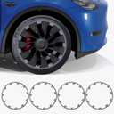 Rim Protector for Tesla Model Y 20202024|Fit 21 Inch berturbine Wheel Covers|ABS Trim Rings for Curb Rush Prevention|Tesla Model y Accessory|Gunpowder(Set of 4)