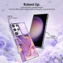 for Samsung Galaxy S23 Ultra Case with Slide Camera Cover, Samsung S23 Ultra Case Shockproof Slim Thin Lightweight, Chic Glossy Fade-Resistant Pattern Phone Cases Cover for S23 Ultra, Purple