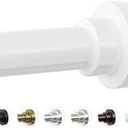 Mcrbeay Shower Curtain Rod, 1" Diameter Heavy Duty Tension Shower Rod, Non Slip Adjustable 28-74 inch No Drill Shower Curtain Rods Spring Tension For Bathroom, Shower Stall, No Rust, White