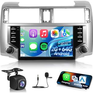 [2+64G] NHOPEEW Car Radio for Toyota 4runner 2010-2021 with Wireless Carplay and Android Auto - 9 Inch Touch Screen Android Car Stereo - DSP/GPS Navi/WiFi/SWC/Bluetooth + AHD Backup Camera