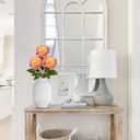 Arborus Artificial Roses - Set of 3 Long-Stem Real Touch Silk Roses, 24.4" Faux Flowers for Home Decor, Wedding Bouquets, Centerpieces & Floral Arrangements  Lifelike Yellow Pink Fake Roses