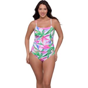 Women's Classic Swim Tankini (Large, Birds of Paradise Hot Orchid)