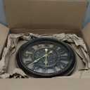 Pacific Bay Rodalben Giant Decorative Light-Weight 24-inch Wall Clock Silent, Non-Ticking, 3-D Aluminum Dial, Easy-to-Read, Quartz Battery Operated, Glass Face Cover (Bronze)