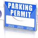 1 Pack Parking Permit Holder for Car Windshield,Acrylic Pass Holder with Strong Suction Cup,Clear Parking Tag Holder for Parking Permit,Vehicle Permit,Toll Pass,Name Card(4x3in)