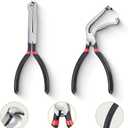 2PCS Electrical Disconnect Pliers, Automotive Electrical Connector Pliers with Anti-Slip Grip, Fuel Line Petrol Clip Pipe Plier for Push Tab Style Plugs(1*Straight&1 * 60Bend)