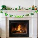 2 x 8.2Ft Felt St. Patrick's Day Garland Shamrock Lucky Pom Pom Banner for Mantle Home Window Irish Themed Party Decor