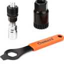 Oumers Bike Crank Extractor and Bottom Bracket Remover with 16mm Spanner Wrench, Bicycle Removal Tool Puller Tool-Bike Crank Arm Remover Spanner Repair Tools Kit (Orange)