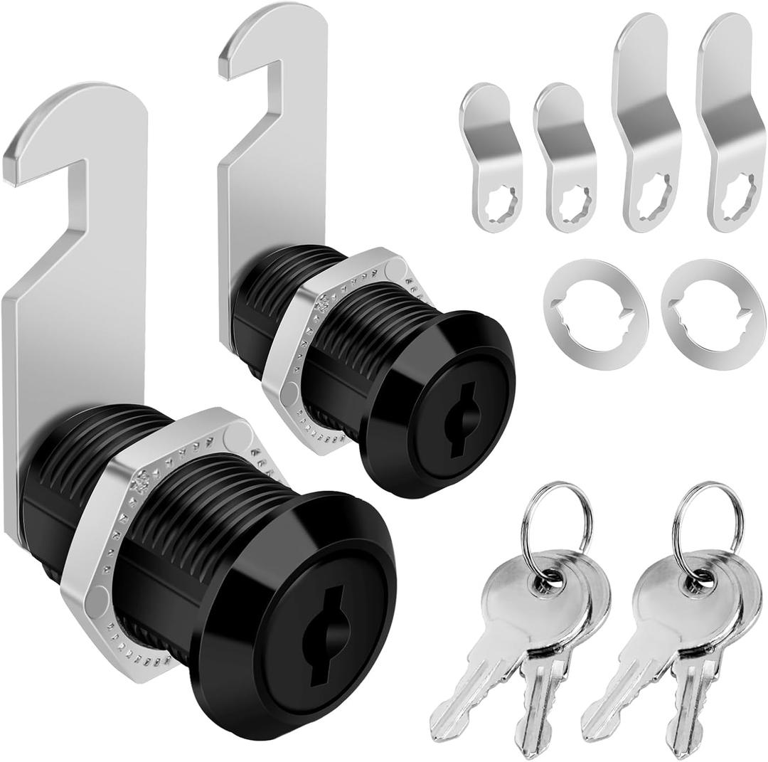 Cam Lock Cabinet Locks Keyed Alike, Black Finish 3/4'' (Length) Cylinder Secure Files Drawers RV Storage Locks Replacement Set, Zinc Alloy (Black 3/4 Inch 2P cs) Cam Lock Cabinet Locks Keyed Alike, Black Finish 3/4'' (Length) Cylinder Secure Files Drawers RV Storage Locks Replacement Set, Zinc Alloy (Black 3/4 Inch 2P cs)