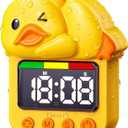 Shower Timer Cute Duck Waterproof Bathroom Toilet Kids Visual Timer, Suction Cup for Wall Mount Swim, Rechargeable (Yellow)
