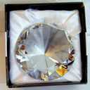 Crystal Diamond Shaped Glass Paperweight 3.25x2"