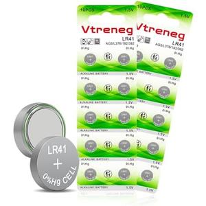 Vtreneg 20 Pack LR41 Batteries AG3 392 384 192 L736 L736f 1.5V Alkaline Button Coin Cell Battery for Thermometer Watch Toy