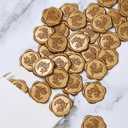 UNIQOOO Wax Seal Stickers - Eucalyptus Wedding Invitation Envelope Seal Stickers, 50 Pcs Self- Adhesive Antique Gold Stickers, Perfect for Invitation, Christmas, Gift Wrapping, Party