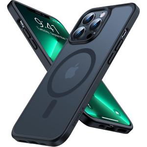 TORRAS for iPhone 15 Pro Max Case Fit for MagSafe, [4X Military-Grade Drop Tested] Translucent Slim Magnetic Shockproof Case for 15 Pro Max Anti-Fingerprint Anti-Scratch, Frosted Black