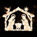 LAMPHOME 16.8Inch Nativity Light,Christmas Window Silhouette Lights,Double Side Sign Lamp Decoration for Holiday Indoor Wall Door Glass Decorations