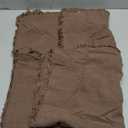 MIULEE Decorative Throw Pillow Covers Neutral Linen Fringe Throw Pillows Euro Shams Set of 2 Dark Coffee Boho Farmhouse Cushion Covers for Couch Sofa Bed Living Room Spring Home Decor 26x26 Inch