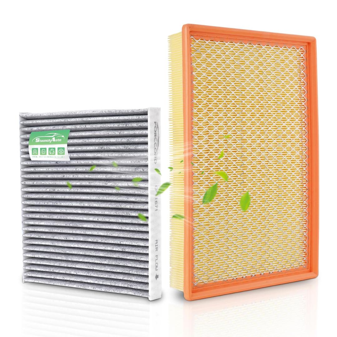 StaunchAuto Engine and Cabin Air Filter Set for 2011-2024 Dodge Ram 1500 (NOT FOR 6.2L TRX), 2019-2024 Ram 1500 Classic 2Pack - Automotive Replacement Accessories #CF11671 CA9401