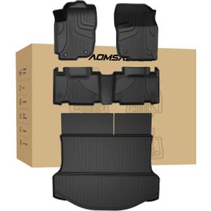 AOMSAZTO Floor Mats Compatible with 2013-2018 Toyota Rav4 (Not for Hybrid) All Weather TPE Cargo Mat Custom Fit LE/SE/XLE/Limited/Platinum/Adventure for Toyota Rav4-1st & 2nd Row Car Mats, Black