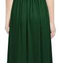 WOOSEA Women Sleeveless Deep V Neck Split Loose Sexy Plain Long Maxi Casual Dress (Green), Size Large