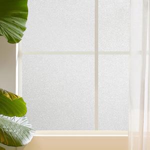 17.5 x 6.5inch, Frosted Glass Window Film, Shackcom Bathroom Window Privacy Film - Non Adhesive Static Cling - Sun UV Blocking Heat Control Door Window Covering Decals for Home Office 