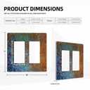 Old Abstract Blue/Red Messy Rust 2 Gang Double Decorator GFCI/Rocker Wall Plate Orange Messy Metal Copper Rusty Iron Print Electrical Outlet Decorative Receptacle Cover Light Switch for Dimmer, USB