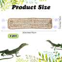 2 Pcs Bearded Dragon Hammock Reptile Lounger, Natural Seagrass Climbing Habitat Decor with Jungle Theme for Lizards, Geckos, Snakes, Iguanas, Amphibians and Terrarium