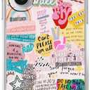 Indie Positive Quotes Case for iPhone 16 Plus,Hippie Popular Words Collage,Trendy Soft TPU Bumper Case for iPhone 16 Plus