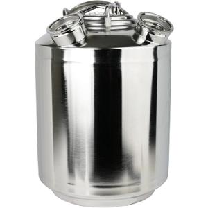 Howaoo 2.5 Gallon/10 L Cleaning Keg, Beer Line Cleaning Kit with 2 D Coupler Made of Stainless Steel, Beer Line Cleaner Used for Beer Line Cleaning, 2.5 Gallon Keg Line Cleaning Kit