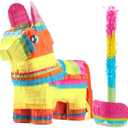 Cinco De Mayo Donkey Pinata for Kids Birthday Party, (13 x 20 x 5 in.) for Fun Fiesta Taco Party Supplies, Luau Event Photo Props, Mexican Theme Decoration, Carnivals Festivals, Taco Tuesday Event