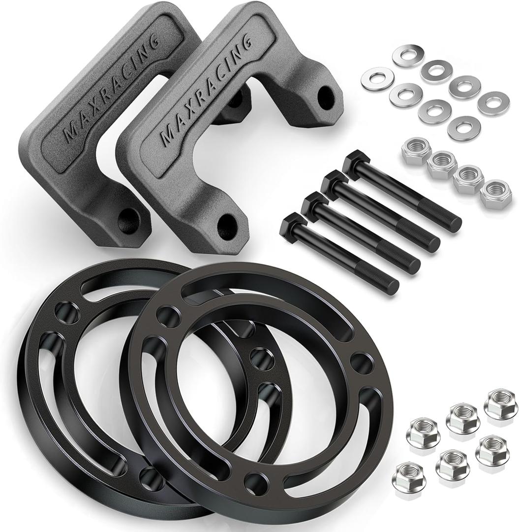Maxracing 3.5" Front Leveling Kit Upper+Lower Strut Lift Spacers Compatible with 2007-2025 Chevy Silverado Suburban Avalanche Tahoe 1500 / GMC Sierra Yukon 1500 2WD/4WD (3.5 Inches Front Leveling Kit)