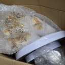 M MCIRCO 175 Piece Gold Dinnerware Set - 50 Plastic Plates, 25 Cups, 25 Pre Rolled Napkins with Plastic Silverware, Disposable Gold Dinnerware Set for 25 Guest