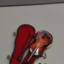 Miniature Violin with Stand, Bow and Case Mini Musical Instrument Miniature Dollhouse Model Home Decoration (3.15"x1.18"x0.59") (6.31"x2.24"x0.98")