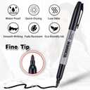 Black Permanent Markers Fine Tip 48 Count Bulk,Waterproof Permanent Marker Pens with Quick Drying on Wood,Plastic,Paper,Metal,Mirror for Office School Classroom Home